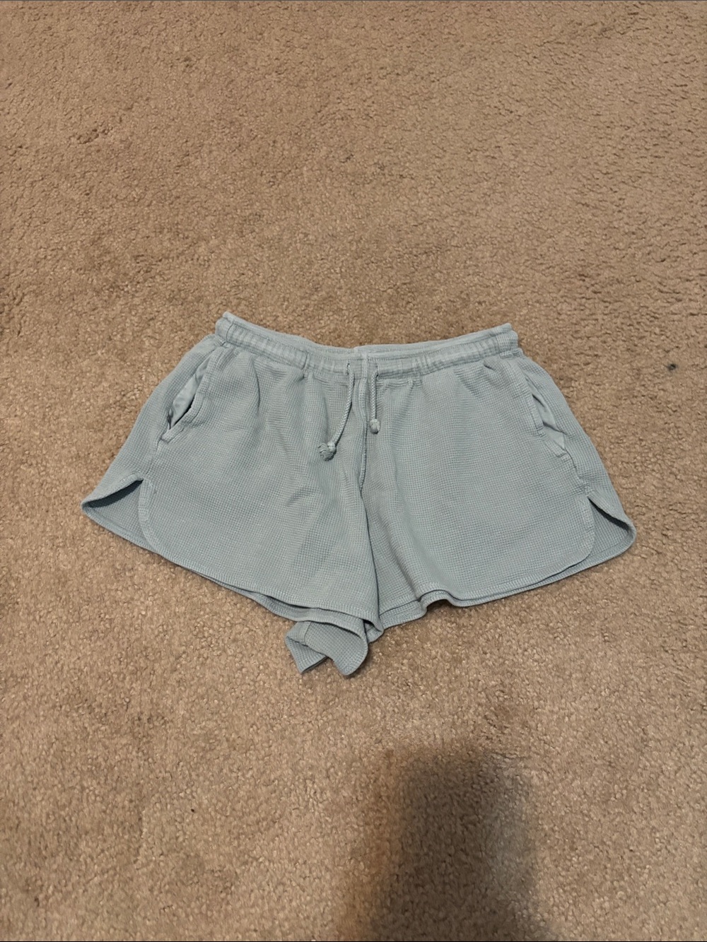 Brandy Melville Light Blue Waffle Knit Athletic Shorts